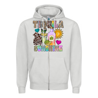 Dove Grey Tequila Sunshine Zipper Hoodie - CowhideDigitalArt