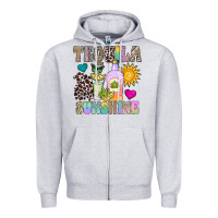 Heather Grey Tequila Sunshine Zipper Hoodie - CowhideDigitalArt
