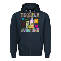 Navy Tequila Sunshine Zipper Hoodie - CowhideDigitalArt