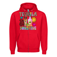 Red Tequila Sunshine Zipper Hoodie - CowhideDigitalArt