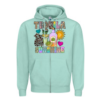 Seafoam Tequila Sunshine Zipper Hoodie - CowhideDigitalArt