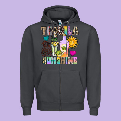 Tequila Sunshine Zipper Hoodie Designed By Cowhidedigitalart