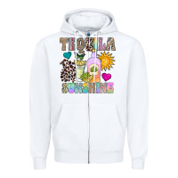 White Tequila Sunshine Zipper Hoodie - CowhideDigitalArt