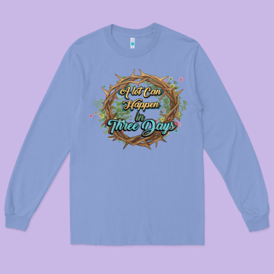 Crown Of Thorns Easter Day Long Sleeve Tee Designed By Howdyjamesfarm