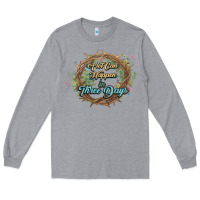 Heather Grey Crown of thorns Easter Day Long Sleeve Tee - HowdyJamesFarm