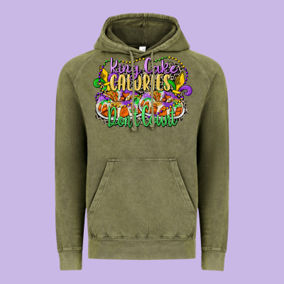 King Cake Calories Dont Count Vintage Hoodie Designed By Cowgirlartshop