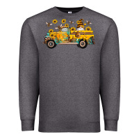 Charcoal Heather western bee gnomes truck sunflowers honeycomb beehive honey turquoise Premium Sweatshirt - Artiststas