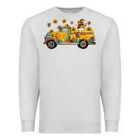 Dove Grey western bee gnomes truck sunflowers honeycomb beehive honey turquoise Premium Sweatshirt - Artiststas