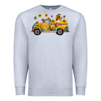 Heather Grey western bee gnomes truck sunflowers honeycomb beehive honey turquoise Premium Sweatshirt - Artiststas