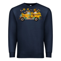 Navy western bee gnomes truck sunflowers honeycomb beehive honey turquoise Premium Sweatshirt - Artiststas