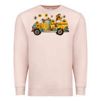 Pale Pink western bee gnomes truck sunflowers honeycomb beehive honey turquoise Premium Sweatshirt - Artiststas