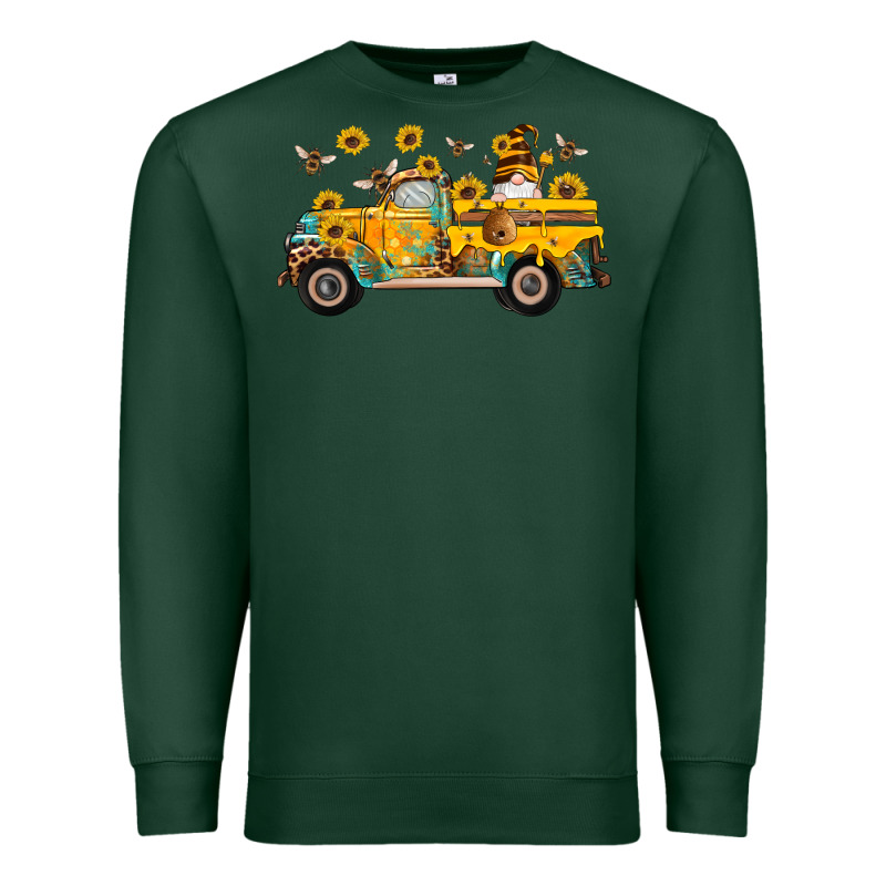 Western Bee Gnomes Truck Sunflowers Honeycomb Beehive Honey Turquoise Premium Sweatshirt by Artiststas | Teevron