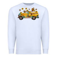 White western bee gnomes truck sunflowers honeycomb beehive honey turquoise Premium Sweatshirt - Artiststas