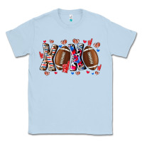 Dusty Blue Xox Football Classic Tee - CowhideDigitalArt