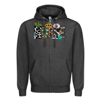 Charcoal Heather nurse leopard and cowhide Zipper Hoodie - CowhideDigitalArt