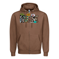 Chestnut nurse leopard and cowhide Zipper Hoodie - CowhideDigitalArt