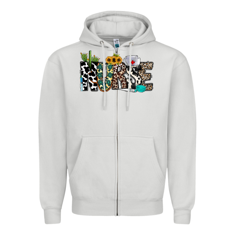 Nurse Leopard And Cowhide Zipper Hoodie by CowhideDigitalArt | Teevron