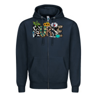 Navy nurse leopard and cowhide Zipper Hoodie - CowhideDigitalArt