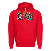 Red nurse leopard and cowhide Zipper Hoodie - CowhideDigitalArt