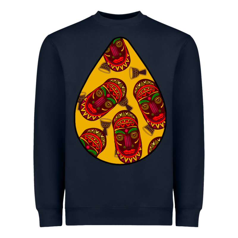 African Masks Teardrop  5 Heavyweight Sweatshirt by BundleAndBundleShop | Teevron