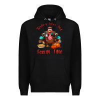 Black turkey wine and feelin fine Premium Hoodie - BundleAndBundleShop