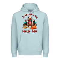 Blue Mist turkey wine and feelin fine Premium Hoodie - BundleAndBundleShop