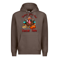 Coffee turkey wine and feelin fine Premium Hoodie - BundleAndBundleShop