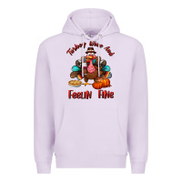 Lilac turkey wine and feelin fine Premium Hoodie - BundleAndBundleShop