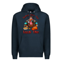 Navy turkey wine and feelin fine Premium Hoodie - BundleAndBundleShop