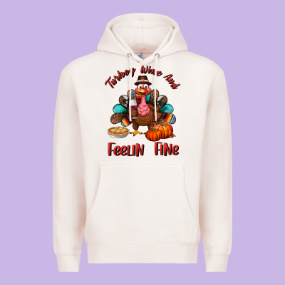Turkey Wine And Feelin Fine Premium Hoodie Designed By Bundleandbundleshop