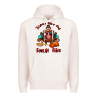 Pale Pink turkey wine and feelin fine Premium Hoodie - BundleAndBundleShop