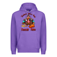 Purple turkey wine and feelin fine Premium Hoodie - BundleAndBundleShop