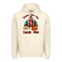 Sandshell turkey wine and feelin fine Premium Hoodie - BundleAndBundleShop