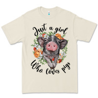 Bone just a girl who loves pigs floral wreath Premium Tee - BarkalooDesign