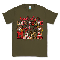 Army Green somebody's loud mouth baseball mama Classic Tee - Jasminsmagicworld