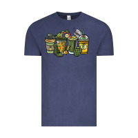 Vintage Denim Army coffee cups 4th of july Vintage Tee - HowdyJamesFarm