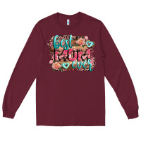 Burgundy Best Mom ever Mother's Day Long Sleeve Tee - CowGirlArtShop