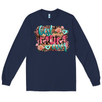 Navy Best Mom ever Mother's Day Long Sleeve Tee - CowGirlArtShop