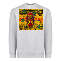 Heather Grey african mask tumbler Heavyweight Sweatshirt - BundleAndBundleShop