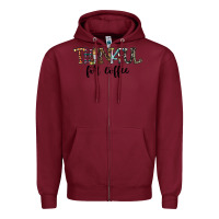 Burgundy thankful for coffee Zipper Hoodie - CowhideDigitalArt