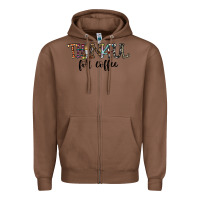 Chestnut thankful for coffee Zipper Hoodie - CowhideDigitalArt