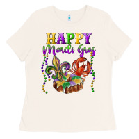 Bone happy mardi gras fleur de lis king cake crawfish Ladies Tee - RanaPortraitStore