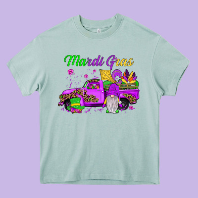 Mardi Gras Truck Gnome Heavy Core Tee Designed By Jahusdesignshop