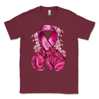 Burgundy breast cancer with boxing gloves Classic Tee - NancyCooperArtShop