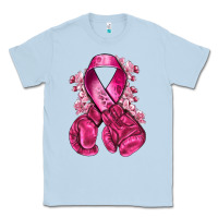 Dusty Blue breast cancer with boxing gloves Classic Tee - NancyCooperArtShop