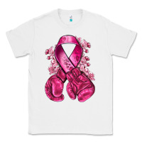 White breast cancer with boxing gloves Classic Tee - NancyCooperArtShop