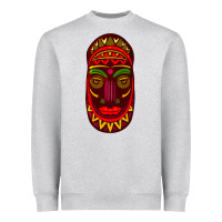 Heather Grey african masks 3 Heavyweight Sweatshirt - BundleAndBundleShop