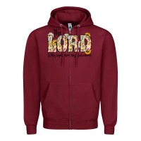 Burgundy the lord is my light and my salvation Zipper Hoodie - CowhideDigitalArt