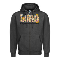 Charcoal Heather the lord is my light and my salvation Zipper Hoodie - CowhideDigitalArt