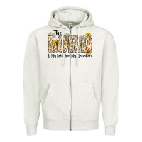 Oatmeal Heather the lord is my light and my salvation Zipper Hoodie - CowhideDigitalArt